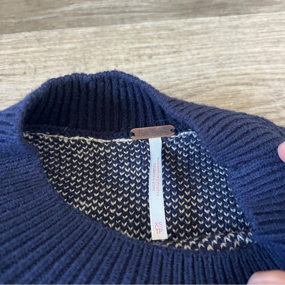 Free People Patterned Easy Street Crop Top in Navy Blue - Picture 7 of 7